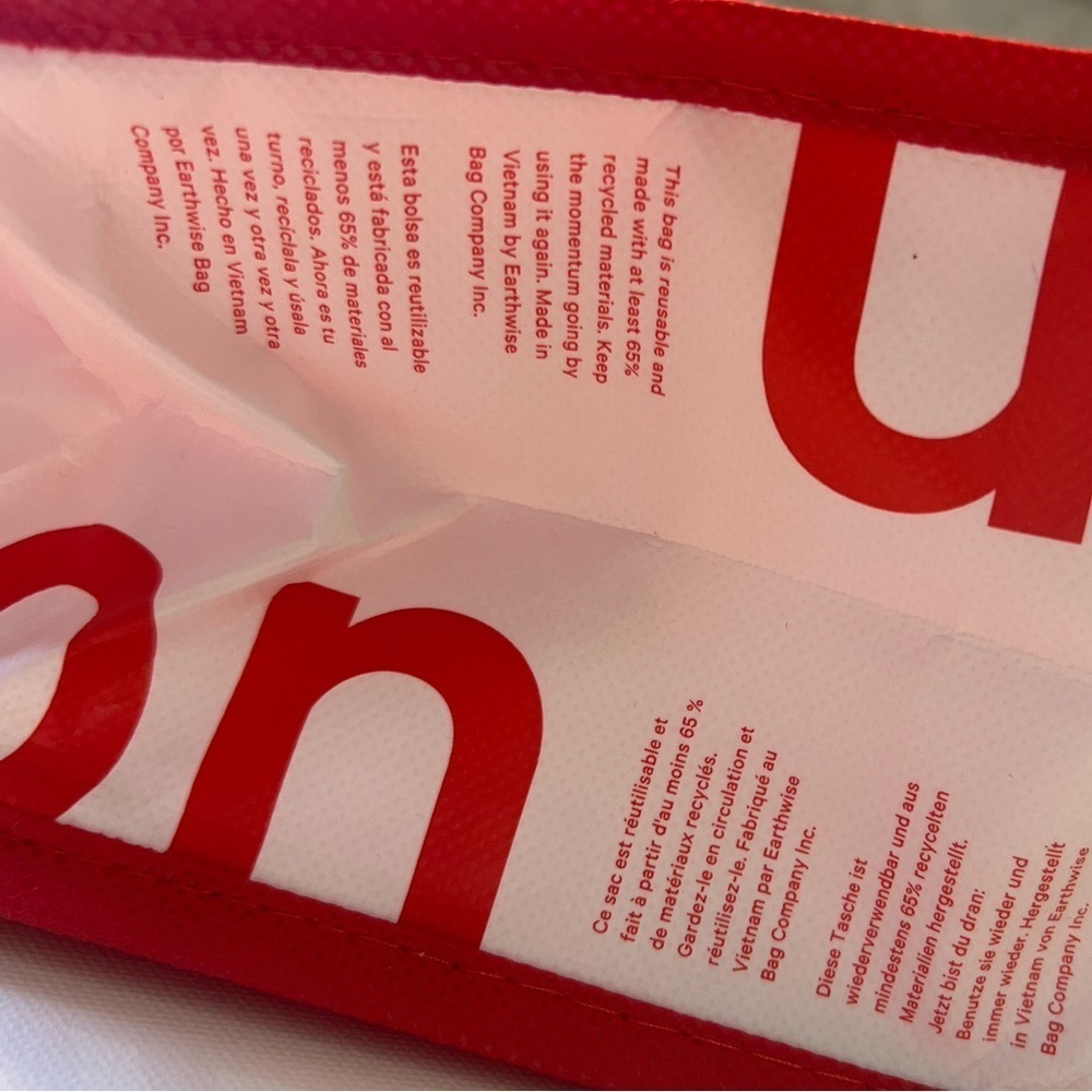 Lululemon empty shopping bag or tote new red and white stripes - Picture 7 of 11